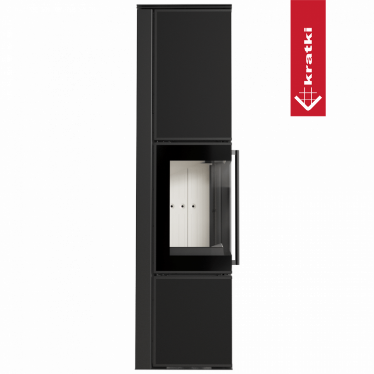 Печь Kratki PRO TORA/L 8 кВт Nero Assoluto (Белая футеровка, с доводчиком)