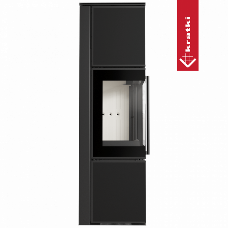Печь Kratki PRO TORA/M 8 кВт Nero Assoluto (Белая футеровка, с доводчиком)