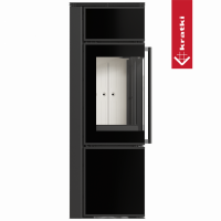 Печь Kratki Pro TORA/S 8 кВт, чёрное стекло (TORA/S, чёрное стекло, белая футеровка, с доводчиком)
